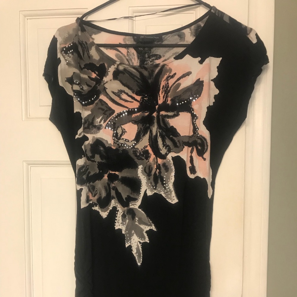 Black floral long shirt